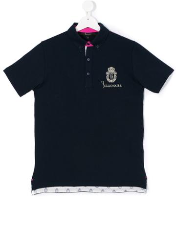 Billionaire Kids Logo Patch Polo Top - Blue