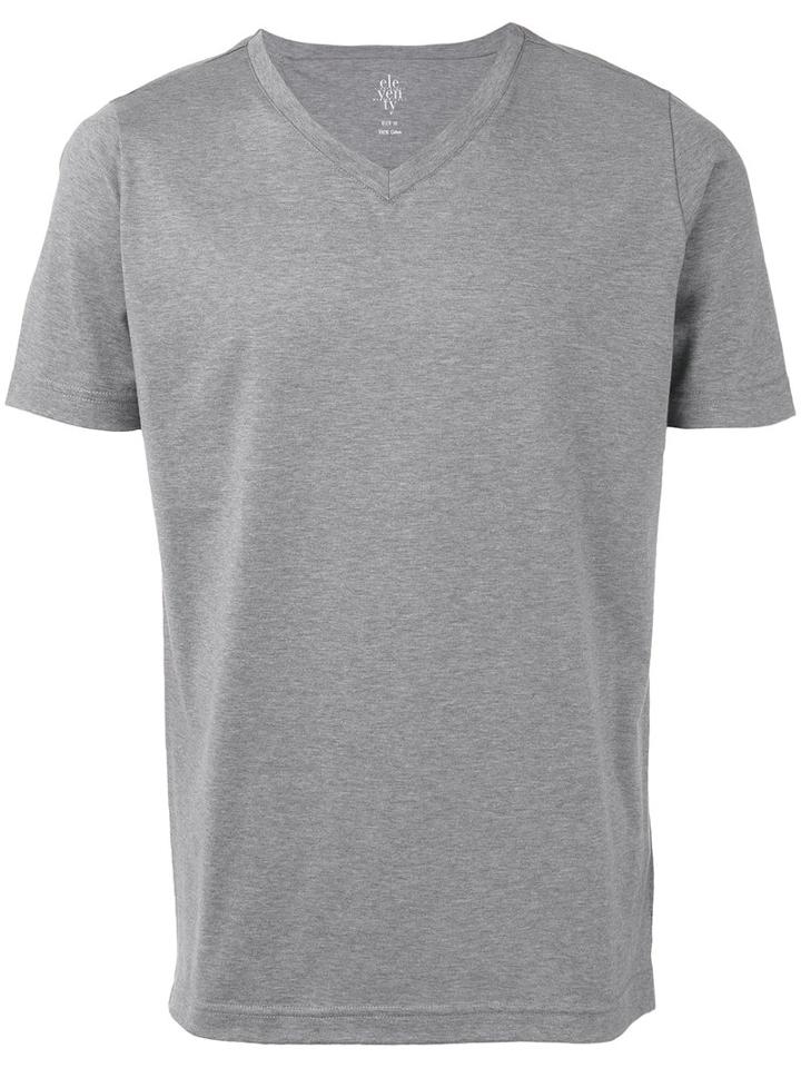 Eleventy - V-neck T-shirt - Men - Cotton - S, Grey, Cotton