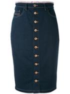 Diesel - Buttoned Denim Skirt - Women - Cotton/polyester/spandex/elastane - 25, Blue, Cotton/polyester/spandex/elastane