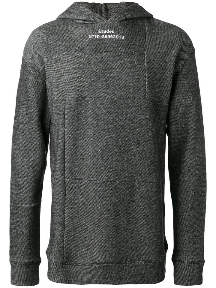 Études Embroidered Logo Hoodie, Men's, Size: Small, Grey, Cotton