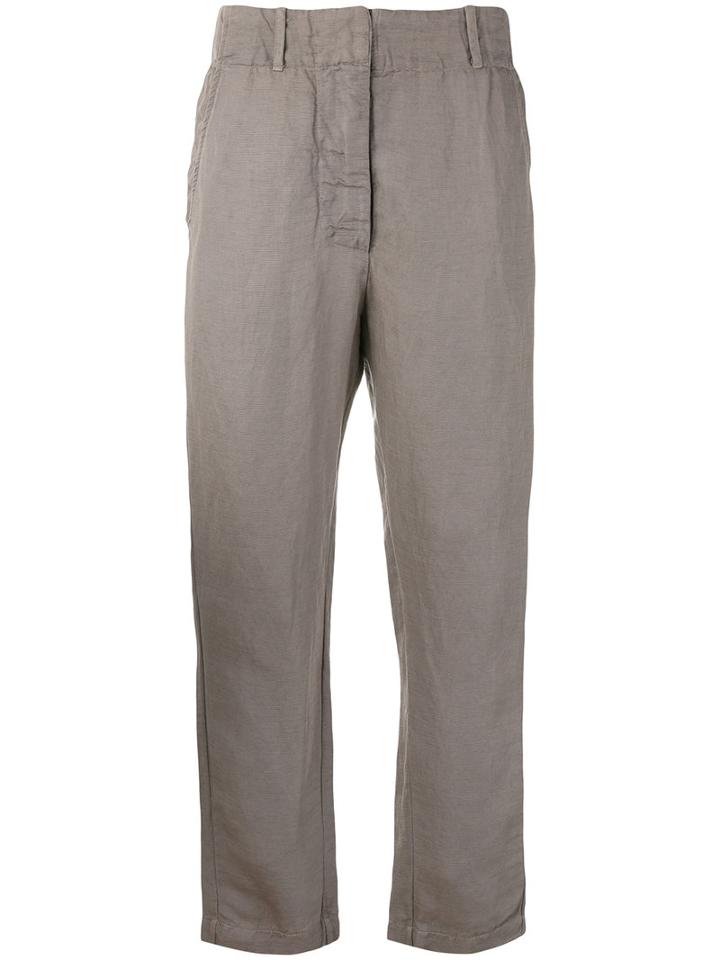 Crinkled Loose Fit Trousers - Women - Cotton/linen/flax/tencel - 1, Nude/neutrals, Cotton/linen/flax/tencel, Kristensen Du Nord