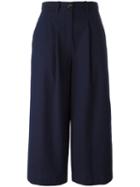 Erika Cavallini - Tailored Culottes - Women - Cotton/virgin Wool - 44, Blue, Cotton/virgin Wool
