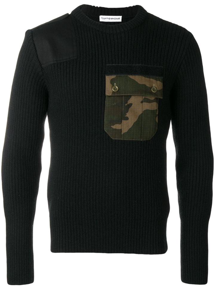 Gosha Rubchinskiy Camouflage Pocket Jumper - Black