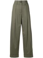 Semicouture Wide Leg Trousers - Green