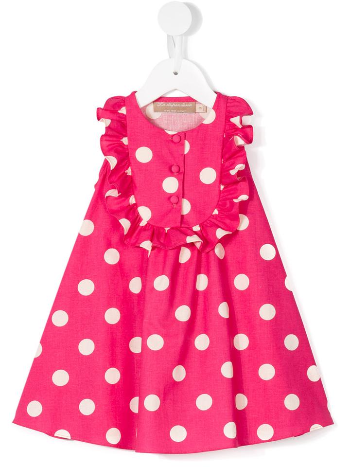 La Stupenderia - Polka Dot Print Dress - Kids - Cotton - 12 Mth, Pink/purple