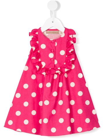La Stupenderia - Polka Dot Print Dress - Kids - Cotton - 12 Mth, Pink/purple