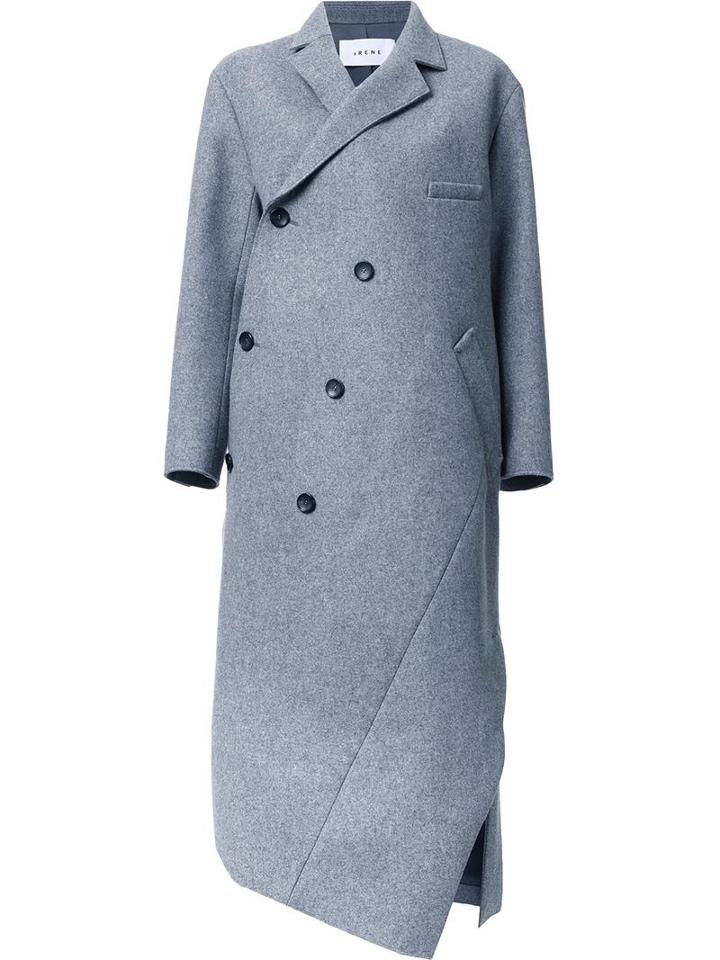 Irene Twist Box Coat, Women's, Size: 38, Grey, Wool