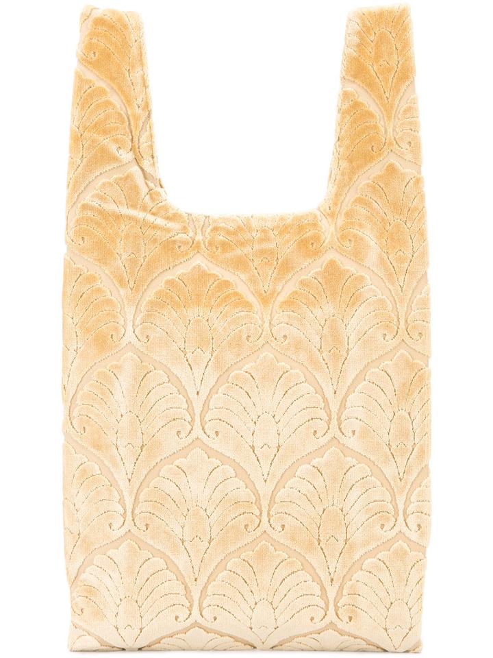 Hayward Shopper Tote, Women's, Yellow/orange, Calf Suede/silk Velvet