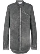 Lost & Found Rooms Washed Diagonal Pocket Shirt - Black
