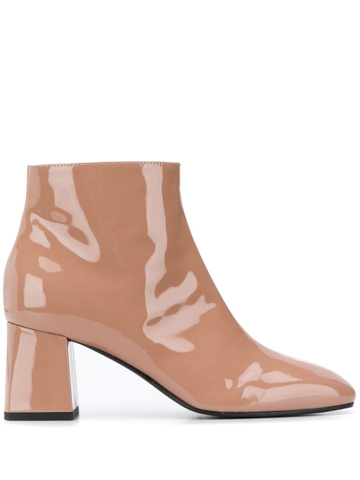 Pollini Square-toe Ankle Boots - Neutrals