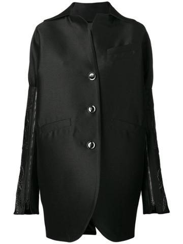 Romeo Gigli X Eggs Embellished Sleeve Stiff Jacket - Black