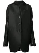 Romeo Gigli X Eggs Embellished Sleeve Stiff Jacket - Black