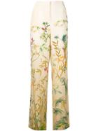 Alberta Ferretti Floral High Waisted Trousers - Multicolour
