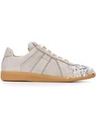 Maison Margiela Replica Sneakers, Women's, Size: 37.5, Grey, Leather/cotton/rubber