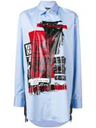 Dsquared2 Patch Print Oversized Shirt - Blue