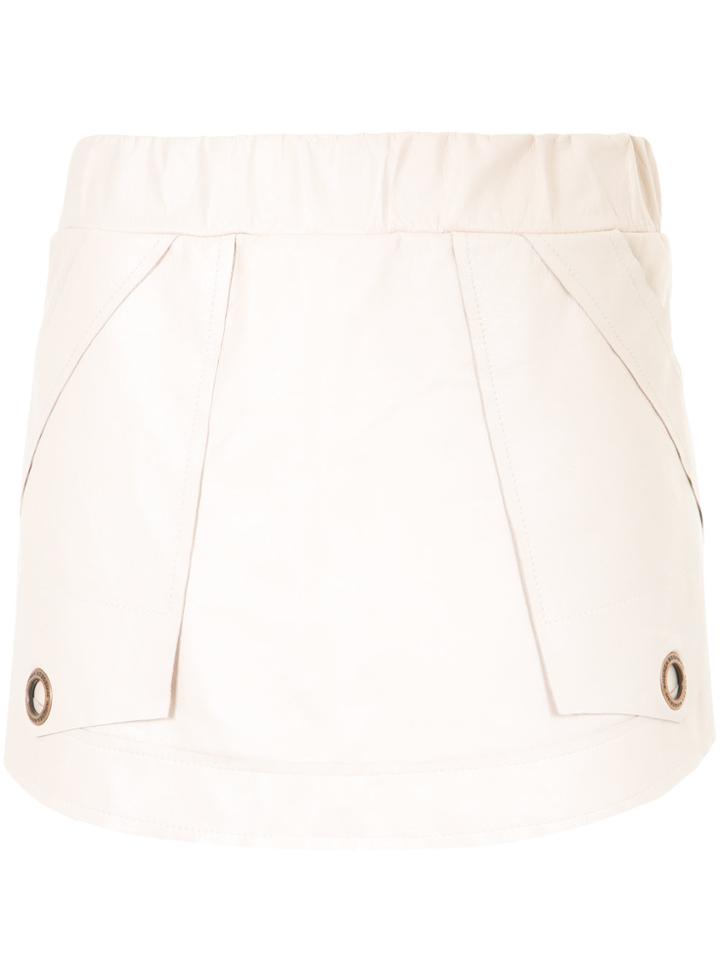 Andrea Bogosian Leather Skorts - Pink & Purple