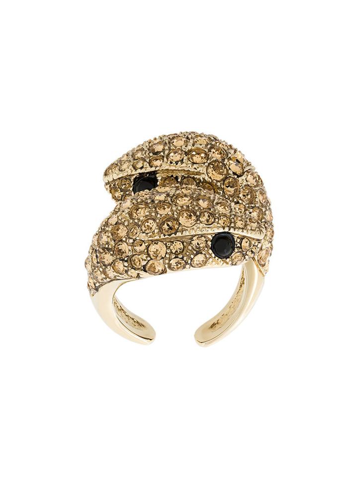 Roberto Cavalli Snake Ring, Women's, Size: 12, Metallic