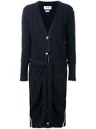 Thom Browne Flower Cable Knit Long Cardigan - Blue