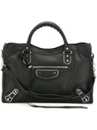 Balenciaga Detachable Strap Tote, Women's, Black, Lamb Skin