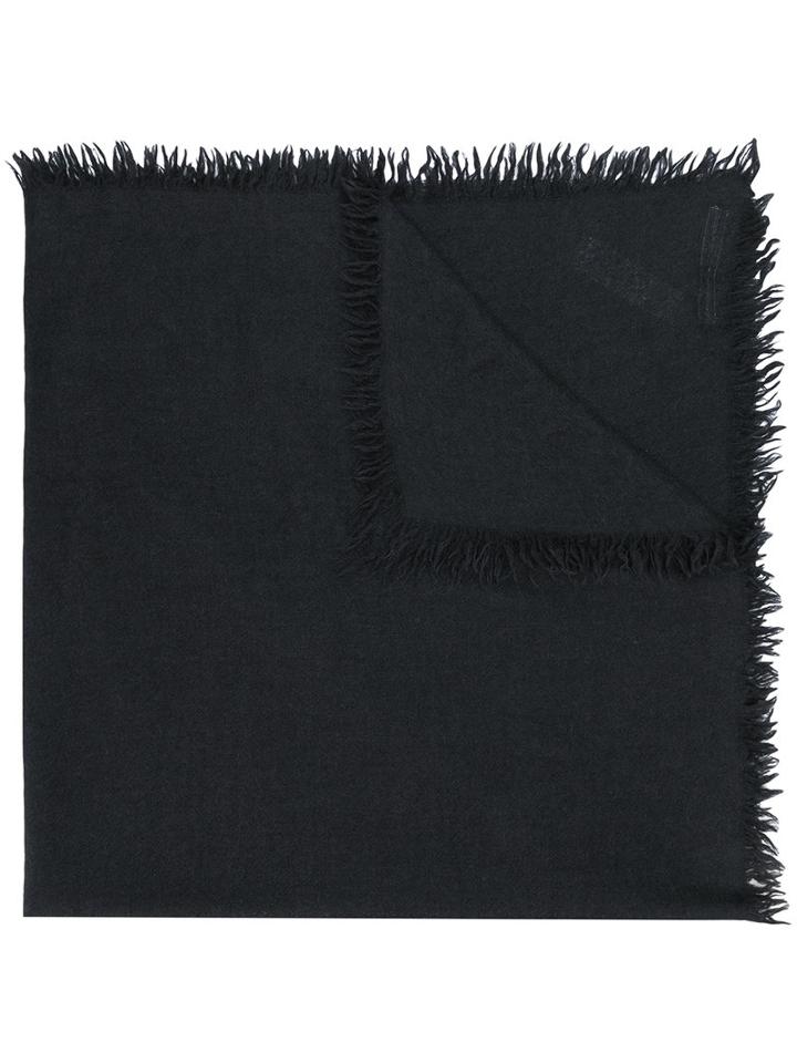 Rick Owens - Frayed Scarf - Unisex - Alpaca - One Size, Black, Alpaca