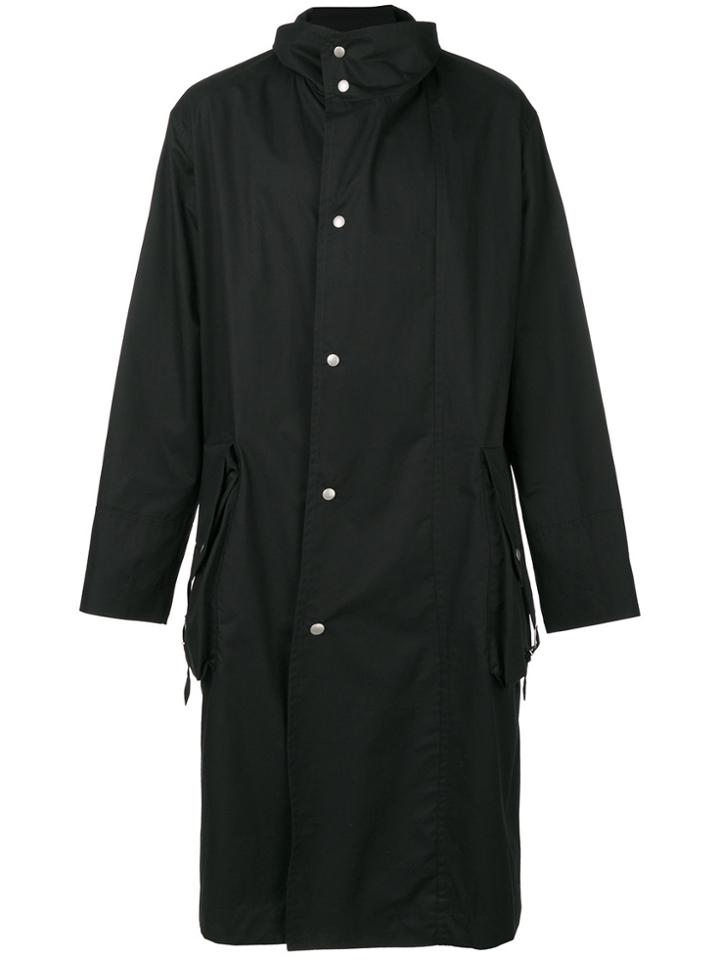 Maison Margiela Button Up Trench Coat - Blue
