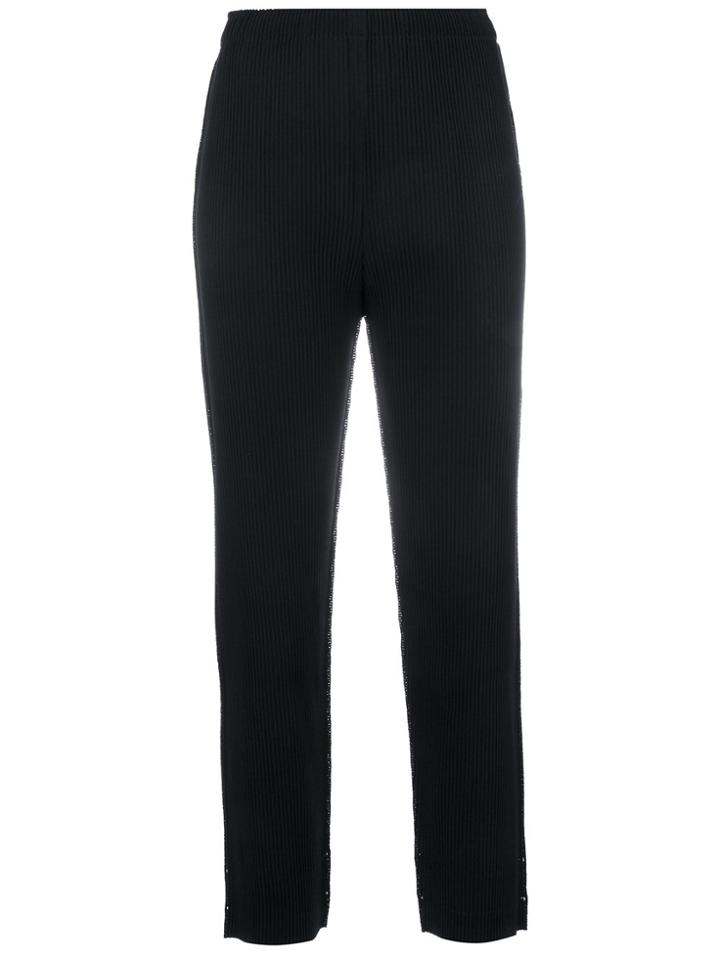 Issey Miyake Cauliflower Ribbed Cropped Pants - Black
