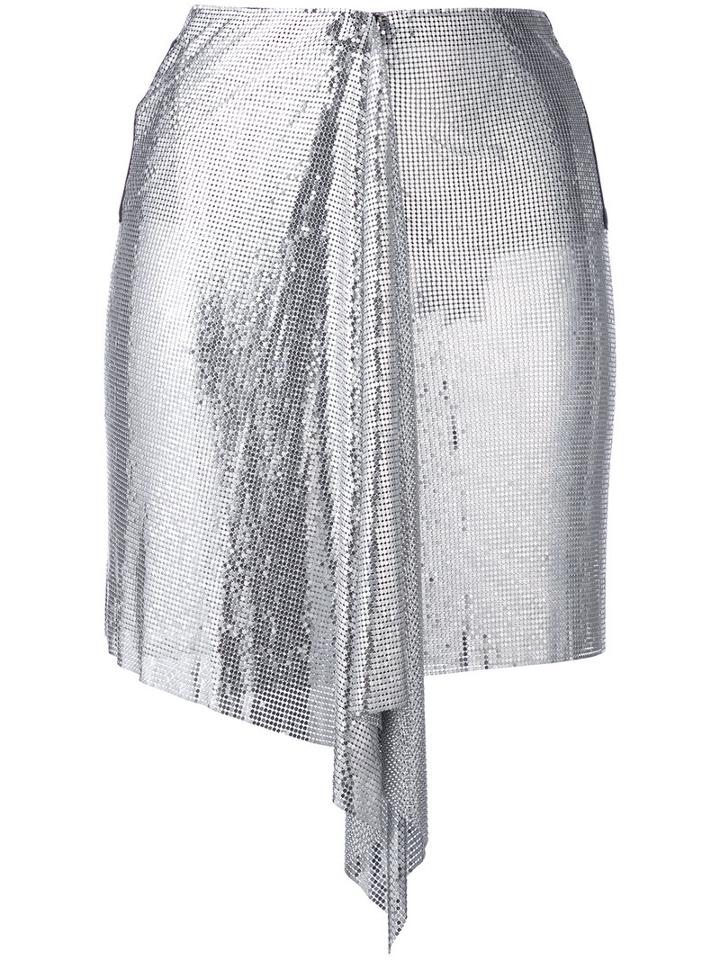 Versus - Draped Mini Skirt - Women - Cotton/polyamide/polyester/metal - 38, Black, Cotton/polyamide/polyester/metal