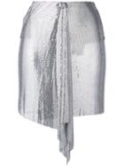 Versus - Draped Mini Skirt - Women - Cotton/polyamide/polyester/metal - 38, Black, Cotton/polyamide/polyester/metal