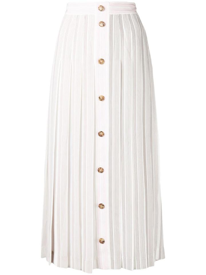 Victoria Beckham Front Pleat Skirt - White
