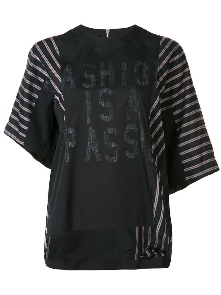 Sacai Statement T-shirt, Women's, Size: 3, Black, Cotton/polyester/cupro
