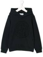 Stone Island Junior Pullover Logo Hoodie - Blue