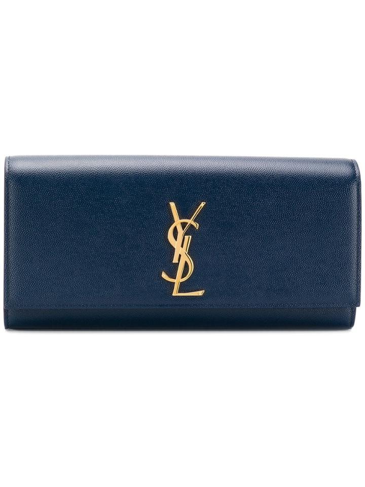 Saint Laurent Kate Monogram Clutch - Blue