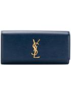 Saint Laurent Kate Monogram Clutch - Blue