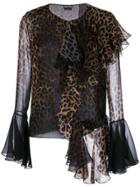 Tom Ford Leopard Print Stylized Blouse - Brown