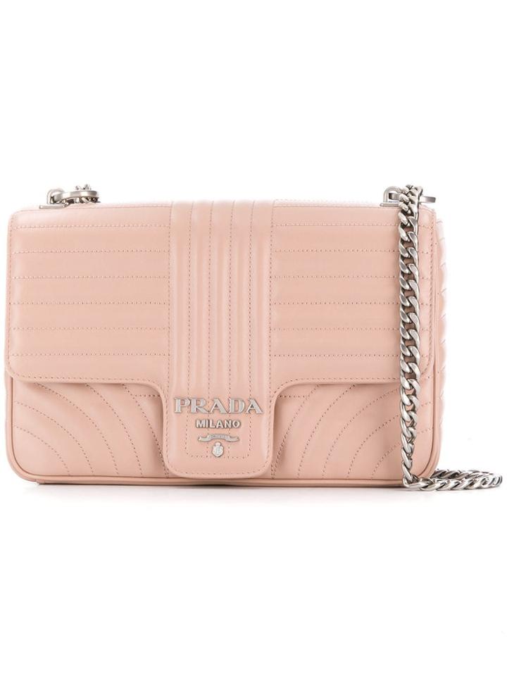 Prada Large Diagramme Quilted Crossbody Bag - Pink
