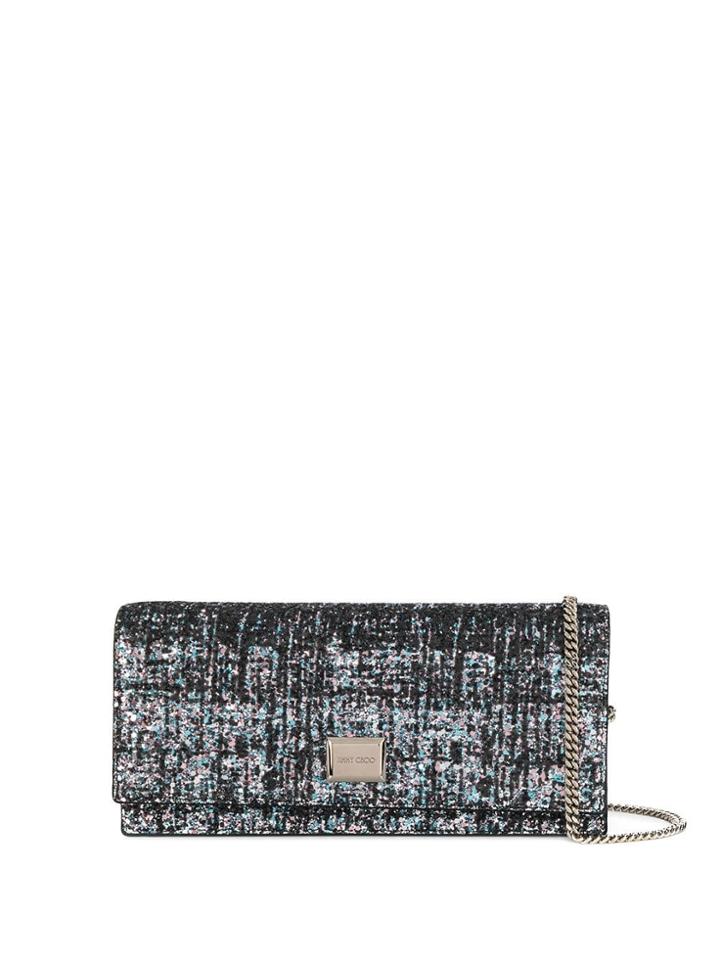Jimmy Choo Lilia Ici Printed Clutch - Blue
