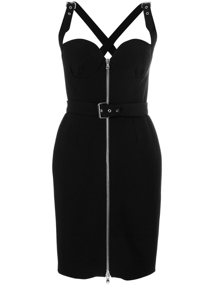 Moschino Zipped Fitted Dress - Black