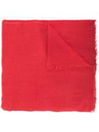 Rick Owens Frayed Edges Scarf - Red
