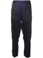 Ann Demeulemeester Elasticated Waistband Cropped Trousers, Women's, Size: 38, Pink/purple, Silk/spandex/elastane/cotton/rayon