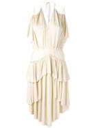 Philosophy Di Lorenzo Serafini - Tiered Ruffled Dress - Women - Viscose - 44, Nude/neutrals, Viscose