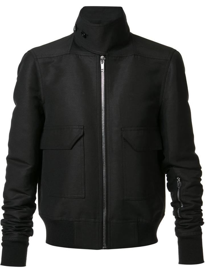 Rick Owens Glitter Bomber Jacket, Men's, Size: 50, Black, Cupro/viscose/cotton/polyester