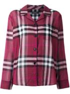 Burberry Runway Checked Shirt, Women's, Size: 12, Pink/purple, Cotton