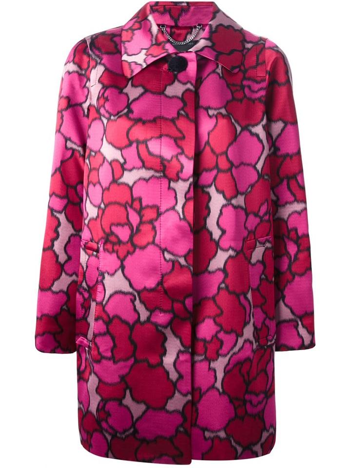 Marc Jacobs 'petal Chiné' Coat, Women's, Size: 10, Pink/purple, Silk