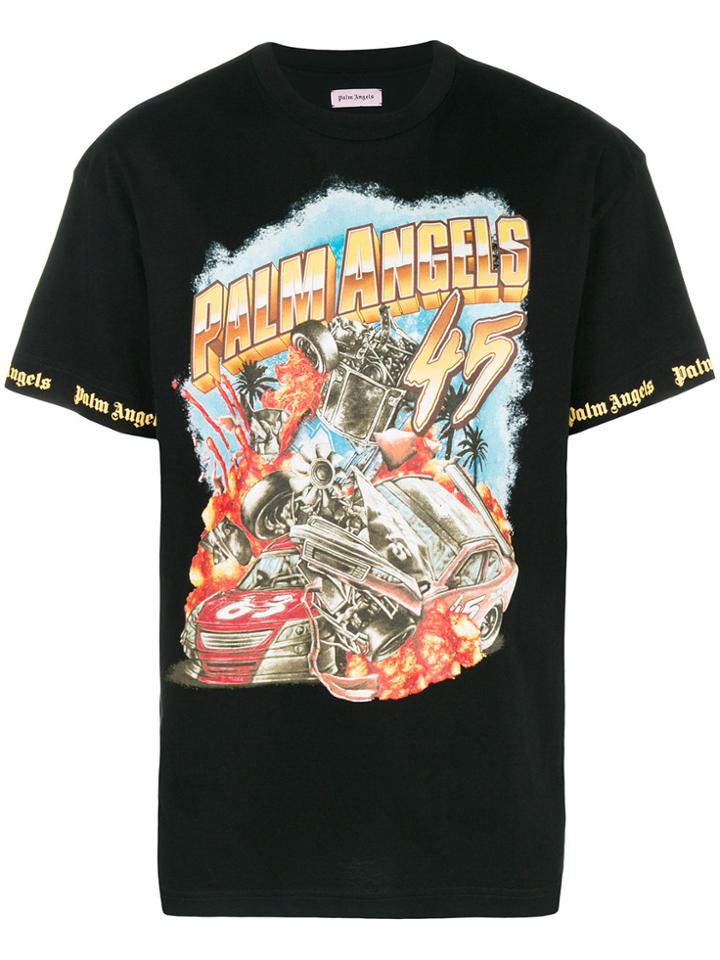 Palm Angels Racing Stamp T-shirt - Black