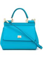 Dolce & Gabbana Small 'sicily' Tote, Women's, Blue, Leather