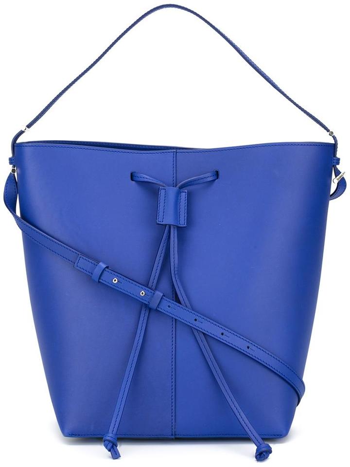 Pb 0110 - Drawstring Shoulder Bag - Women - Calf Leather - One Size, Women's, Blue, Calf Leather
