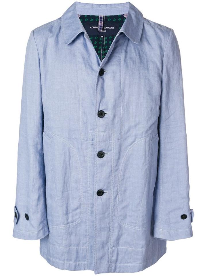 Comme Des Garçons Pre-owned Midi Oversized Jacket - Blue