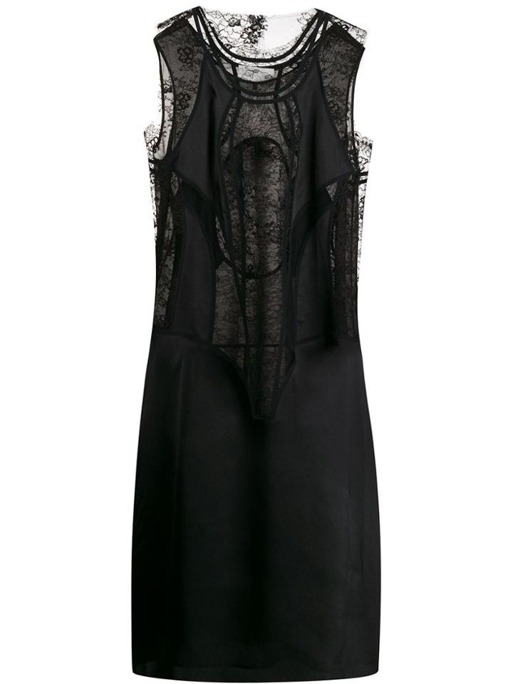 Maison Margiela Lace Panelled Dress - Black