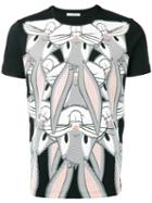 Iceberg Bunny Print T-shirt, Size: Small, Black, Cotton