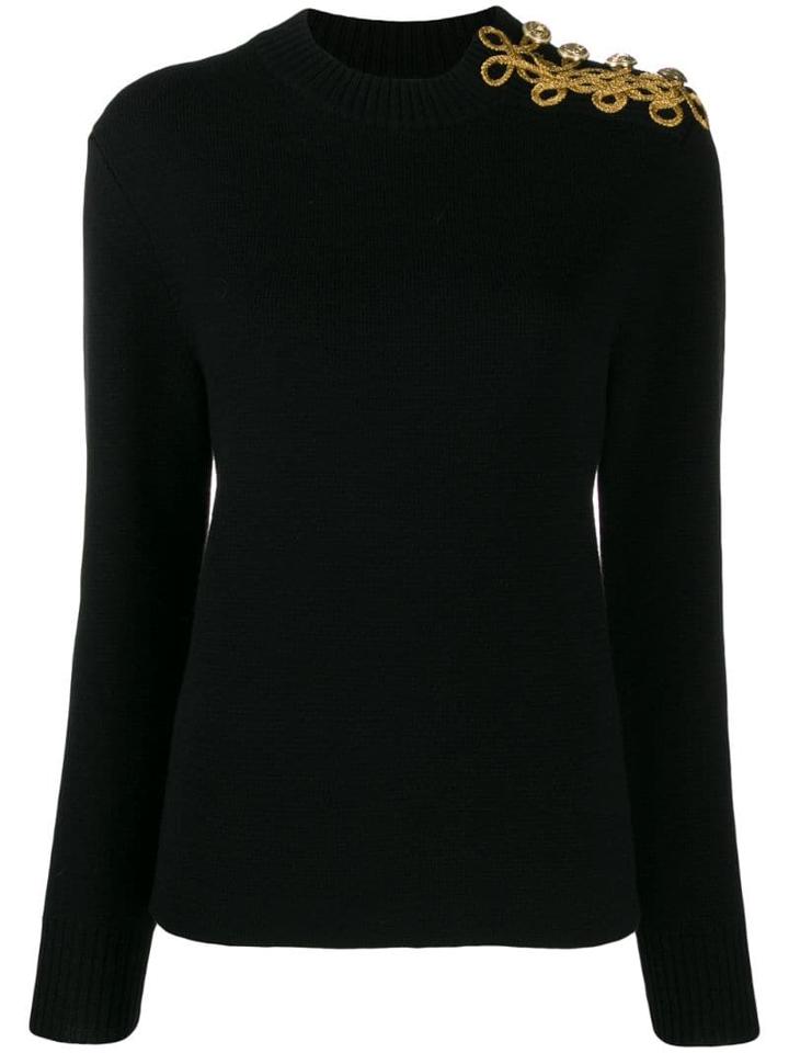 Paco Rabanne Embroidered Knitted Top - Black